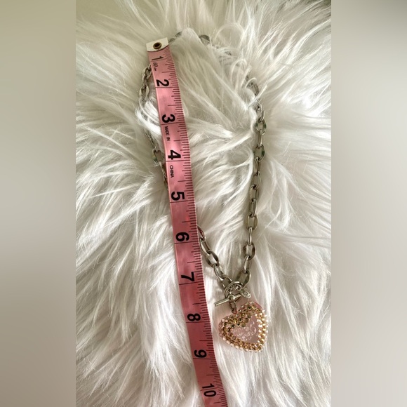 Tarina Tarantino Swarovski Crystal Heart Toggle Necklace Pink - Picture 7 of 8